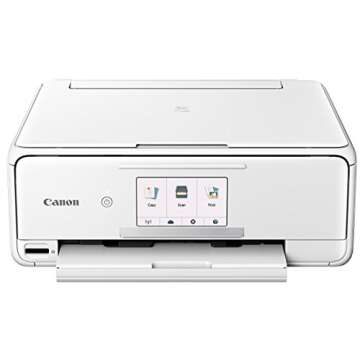 Canon Office Products TS8120 Wireless All-In-One Printer with Scanner and Copier: Mobile and Tablet Printing, with Airprint(TM) and Google Cloud Print compatible, White, Works with Alexa