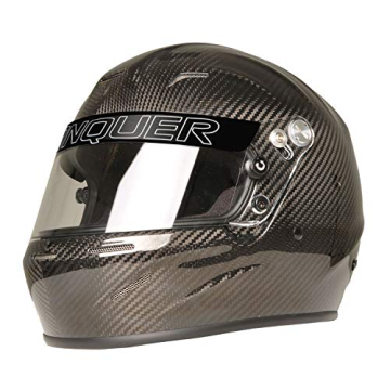 Conquer Carbon Fiber Full Face Auto Racing Helmet Snell SA2020, Medium