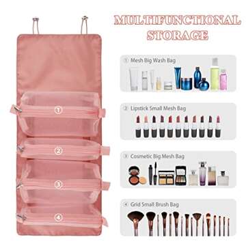 Senyucom Portable Toiletry Makeup Bag Organizer 4 IN 1