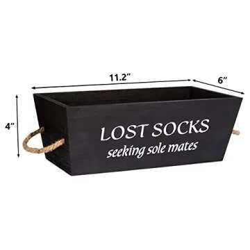 Lost Socks Basket for Laundry Room Farmhouse Decor