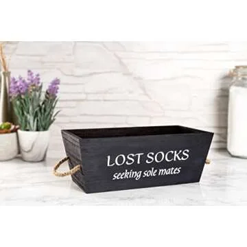 Lost Socks Basket for Laundry Room Farmhouse Decor