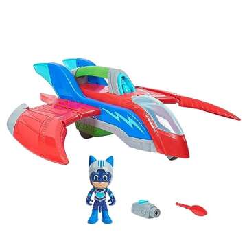 Just Play PJ Masks PJ Air Jet Playset Includes Catboy, Airplane and Spaceship Toys for 3 Year Olds, ...