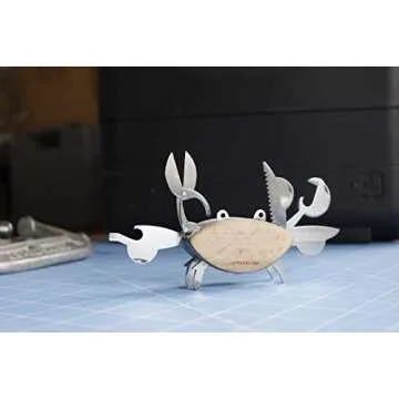Kikkerland Crab EDC Multi Tool - 6 Tools in One Compact Design