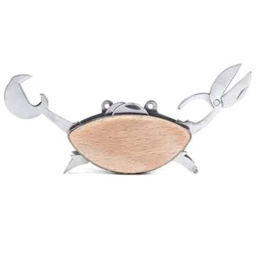 Kikkerland Crab EDC Multi Tool - 6 Tools in One Compact Design