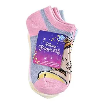 Disney Princess girls No Show Socks, Grey Heather (10 Pack), Medium US