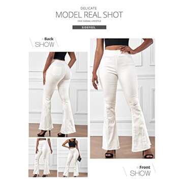 Stylish High Waisted Destroyed Flared Jeans for Women