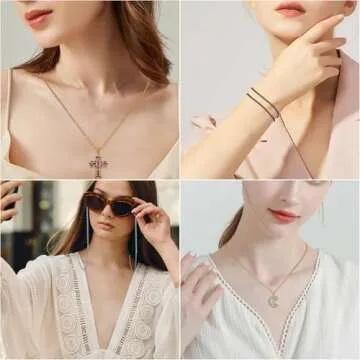 Topacket 33Feet Stainless Steel Necklace Chains Cable Link Chains for Jewelry Making DIY Craft Kit with Lobster Clasps Jump Rings