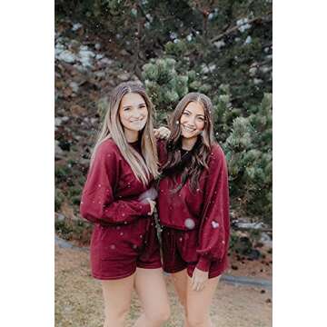 ZESICA Women's Casual Long Sleeve Solid Color Knit Pullover Sweatsuit 2 Piece Short Sweater Outfits ...