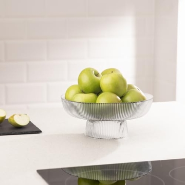Navaris Decorative Glass Fruit Bowl for Home Decor