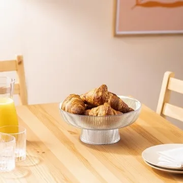 Navaris Decorative Glass Fruit Bowl for Home Decor