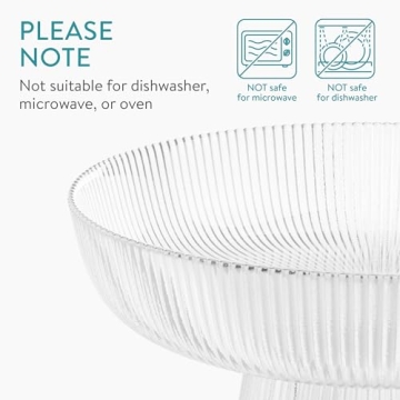 Navaris Decorative Glass Fruit Bowl for Home Decor