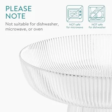 Navaris Decorative Glass Fruit Bowl for Home Decor