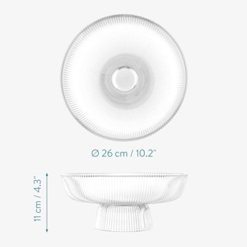 Navaris Decorative Glass Fruit Bowl for Home Decor