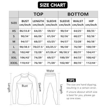 JZCreater Thermal Underwear for Men, Mens Long Johns Thermal Underwear Set, Fleece Lined Base Layer for Cold Weather Black