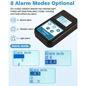 Crispaire Geiger Counter Nuclear Radiation Detector 3 Units μSv/h, mR/h, μGy/h Monitor Dosimeter Dosage Alarm Device Portable Digital High Sensitivity Accuracy (2022 Newly Updated Version)