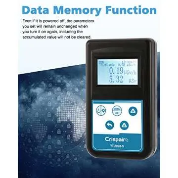 Crispaire Geiger Counter Nuclear Radiation Detector 3 Units μSv/h, mR/h, μGy/h Monitor Dosimeter Dosage Alarm Device Portable Digital High Sensitivity Accuracy (2022 Newly Updated Version)