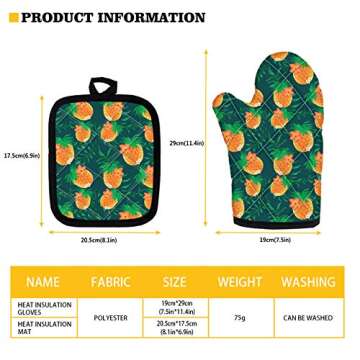 UNICEU White Chicken Pattern Fashion Heat Resistant Hot Oven Mitts & Pot Holders for Kitchen Gift Se...