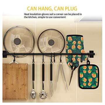 UNICEU Chicken Pattern Oven Mitts Set - Heat Resistant Gift