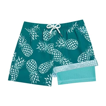 BRISIRA Boys Swim Trunks Toddler Swim Shorts Anti Chafe Stretchy UPF Bathing Suit Swimsuit with Comp...