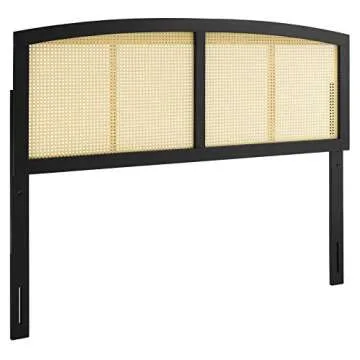 Modway Halcyon Cane Woven King Headboard in Black