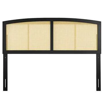 Modway Halcyon Cane Woven King Headboard in Black