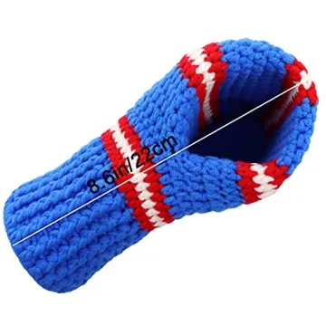 FunisFun Beer Mitten Gloves, Knit Stitched Drink Mitt Holder for White Elephant Gag Gift Tailgating Idea (Rangers-Blue)