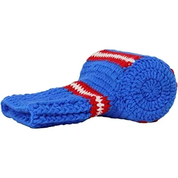 FunisFun Beer Mitten Gloves, Knit Stitched Drink Mitt Holder for White Elephant Gag Gift Tailgating Idea (Rangers-Blue)