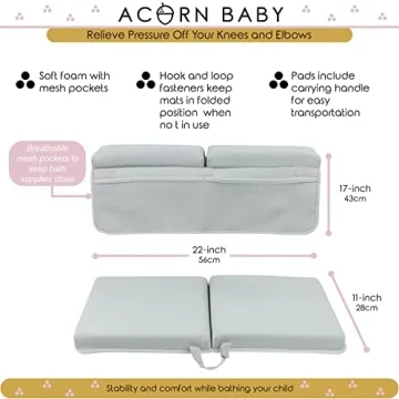 Acorn Baby Bath Kneeler & Elbow Rest Pad for Comfort