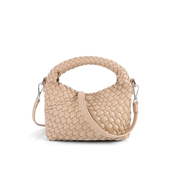 Stylish Woven Leather Crossbody Purse Bag - Trendy and Compact Design