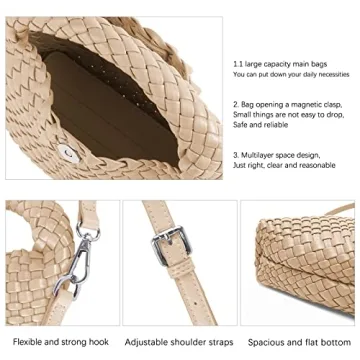 Trendy Woven Leather Crossbody Purse for Women