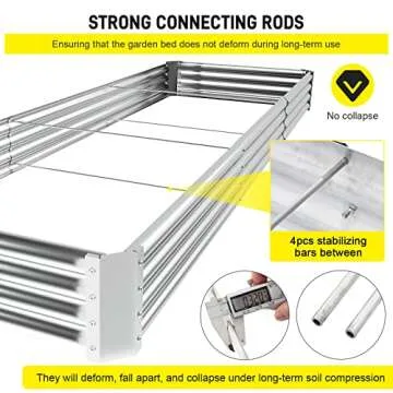 Doniks Raised Garden Beds 12×4×1ft Outdoor Metal Galvanized Garden Planting Box for Vegetables Lawn Green Flowers, Fruits, Terrace
