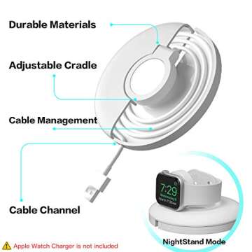 PZOZ Charger Stand for Apple Watch, Portable Charging Station Cable Management Dock Holder Organizer...