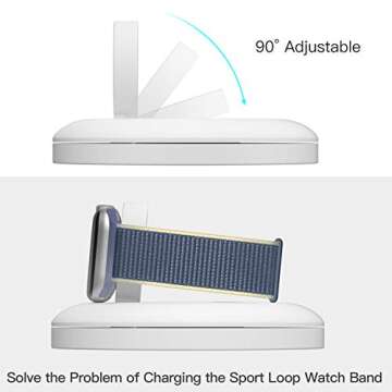 PZOZ Charger Stand for Apple Watch, Portable Charging Station Cable Management Dock Holder Organizer for Band Series Ultra 8 SE2 7 6 SE 5 4 3 2 1 45mm 44mm 42mm 41mm 40mm 38mm Accessories White