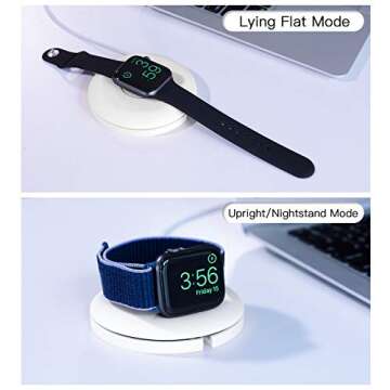 PZOZ Charger Stand for Apple Watch, Portable Charging Station Cable Management Dock Holder Organizer for Band Series Ultra 8 SE2 7 6 SE 5 4 3 2 1 45mm 44mm 42mm 41mm 40mm 38mm Accessories White