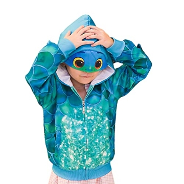 Fun Kids Zip Sea Monster Hoodie for Ages 2-9