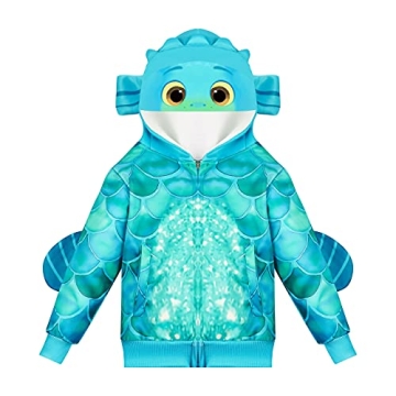 Fun Kids Zip Sea Monster Hoodie for Ages 2-9