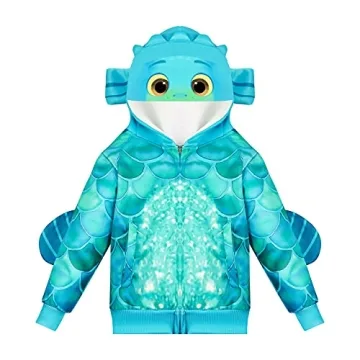 Fun Kids Zip Sea Monster Hoodie for Ages 2-9