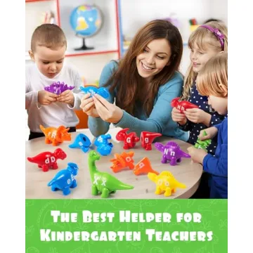 52 PCS Dinosaur Matching Toy for Learning ABCs and Colors