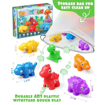 52 PCS Dinosaur Matching Toy for Learning ABCs and Colors