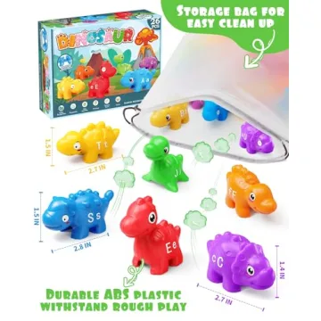 52 PCS Dinosaur Matching Toy for Learning ABCs and Colors