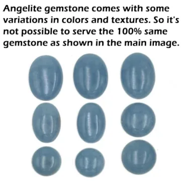 JEWELOPORIUM Blue Angelite Silver Ring Size 7 for Women