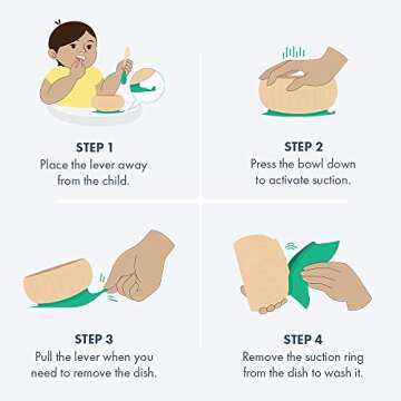 Avanchy Baby Bowls with Suction and Storage Lids Set. Babies Kids Toddler Boys Girl First Food Feeding. Fits Feeding High Chair Table. Stainless Steel, Black