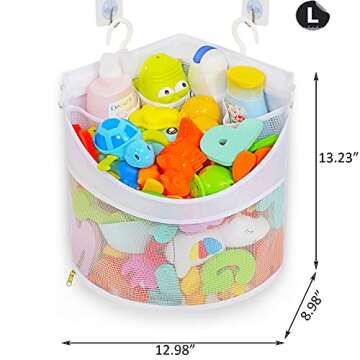 Ligereza Baby Bath Toy Organizer, Quick Drying， and Mould Proof, Corner Hang-Suspension Bath Toy H...