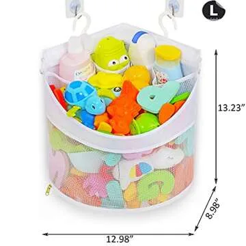 Ligereza Baby Bath Toy Organizer, Quick Drying， and Mould Proof, Corner Hang-Suspension Bath Toy H...