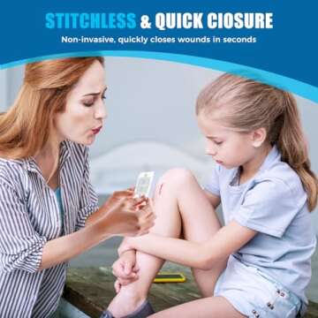 Zip Sutures Butterfly Bandaids Assorted 2-Size Pack of 4, Emergency Wound Closure Kit - Surgical Lac...