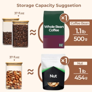 ComSaf 37fl.oz Glass Storage Containers with Lids Set