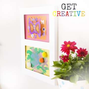 Children's Art Frame. Articulate Double Gallery Displays Two 9x12" Artworks