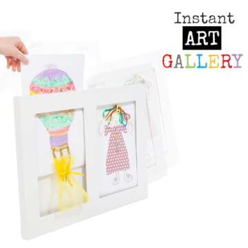 Children's Art Frame. Articulate Double Gallery Displays Two 9x12" Artworks