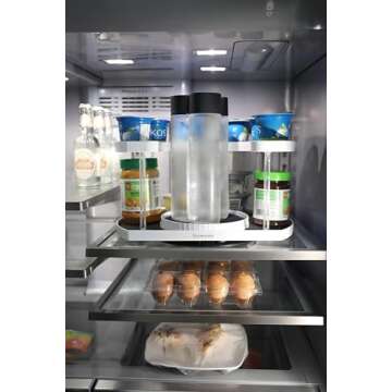 Stow-n-Spin Spice Spinner - Kitchen Organizers and Storage Spice Rack, Seasoning & Spinning Organizer 2-Tier Lazy Susan Design, Holds 40 Spice Jars with Double Spinner on Bottom Spice Shelf (Deluxe)