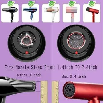 LIGOLIG Hair Difuser Attachment Universal Diffuser Hair Dryer for 1.4-inch to 2.4- inch Blow Dryer, Hair Diffuser for Curly Hair and Natural Wavy Hair (Black)